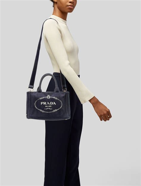 prada canapa tote blue|Prada tote bags for women.